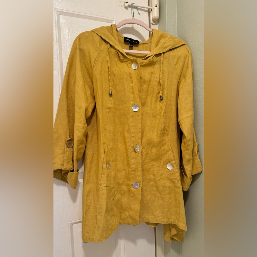 Summer linen hooded jacket